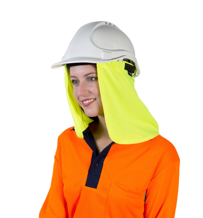 UVeto Attach-A-Flap Hard Hat Flap in Orange Micro Mesh
