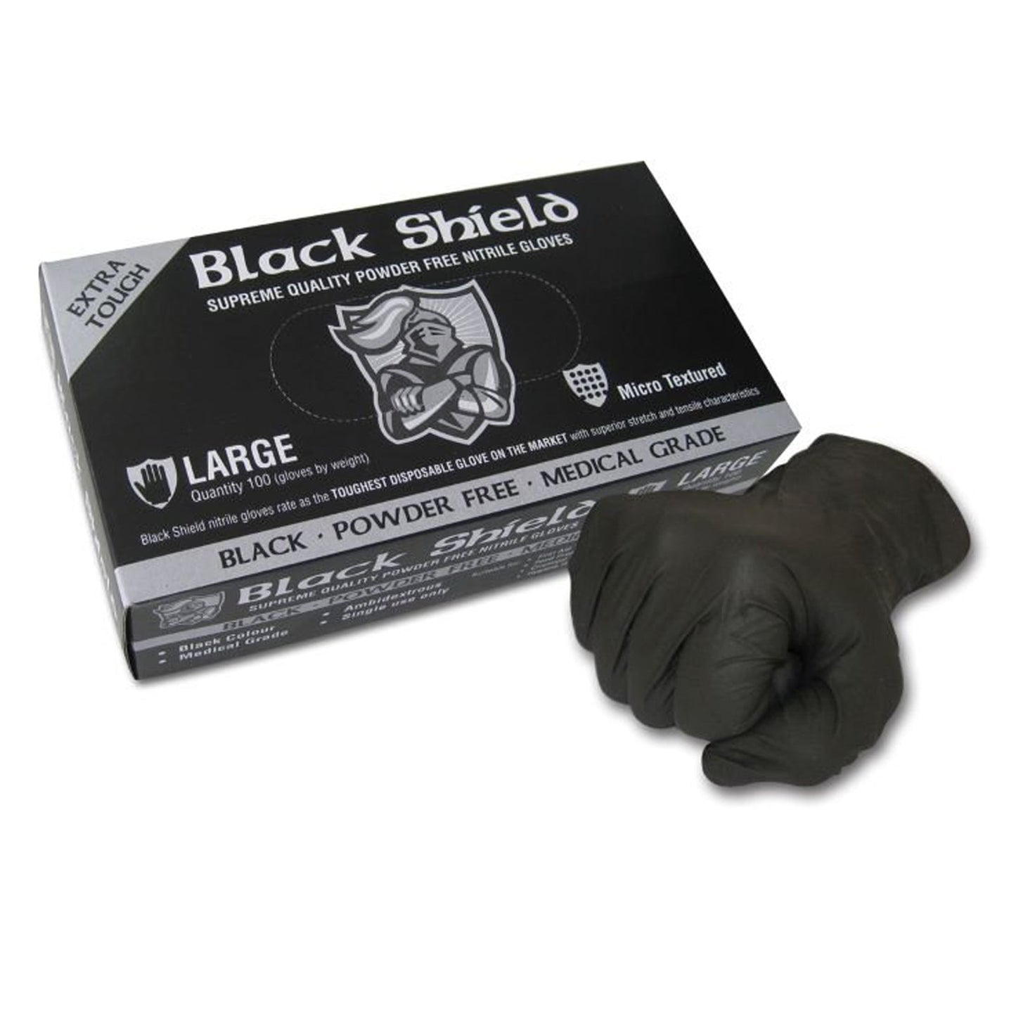 Black Shield Super Tough Unpowdered Nitrile Gloves - SunSafe Australia