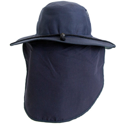 Broad Brim Mesh Hat With Chin Strap and Neck Flap - SunSafe Australia