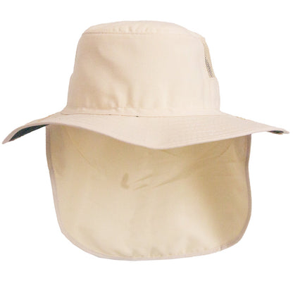 Broad Brim Mesh Hat With Chin Strap and Neck Flap - SunSafe Australia