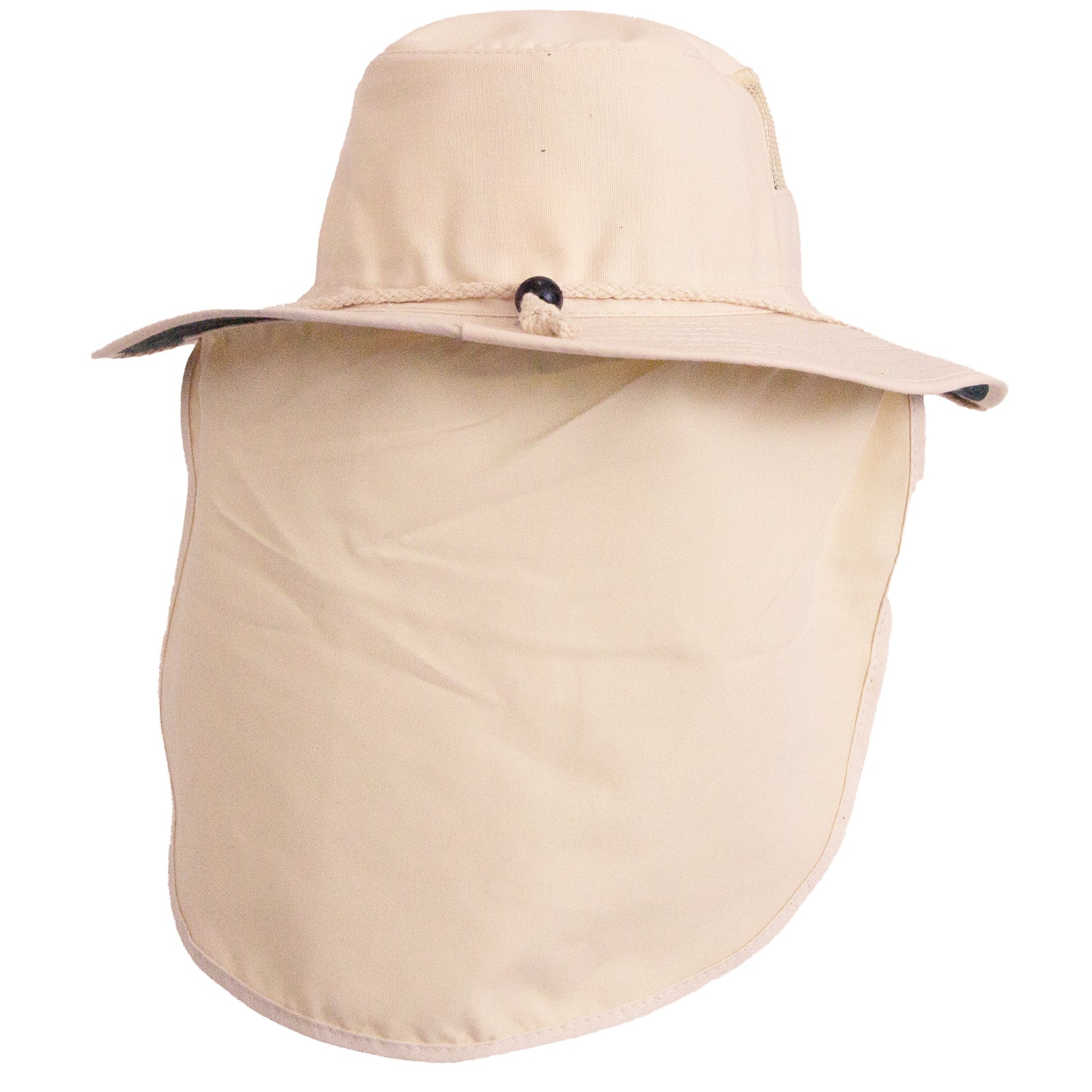 Broad Brim Mesh Hat With Chin Strap and Neck Flap - SunSafe Australia