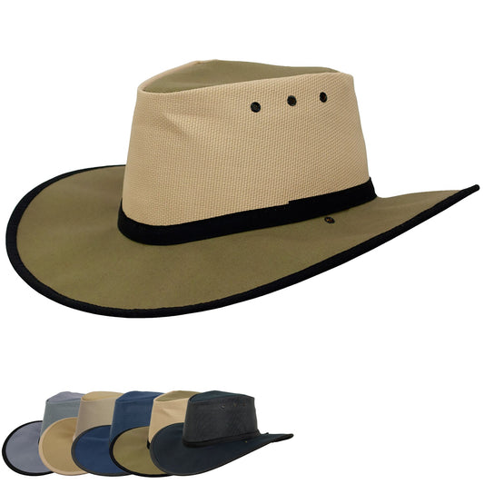 Canning Hat Canvas Breeze Mesh Newcastle Hats - SunSafe Australia