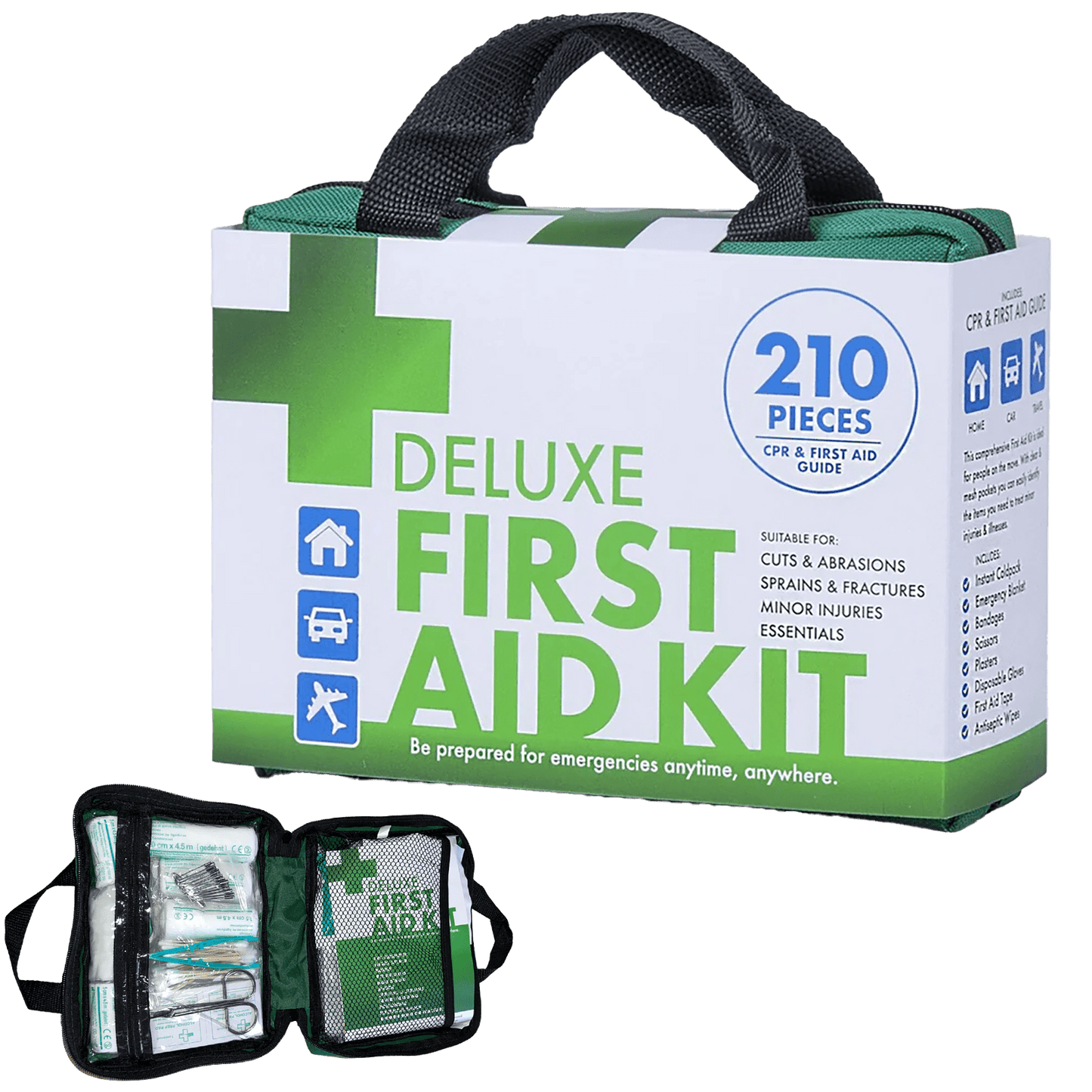 Car and Motor Deluxe First Aid Kit 210 Pieces - SunSafe Australia