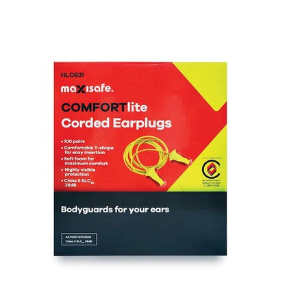 Corded Earplugs COMFORTlite T - Shaped Class 5 - SunSafe Australia