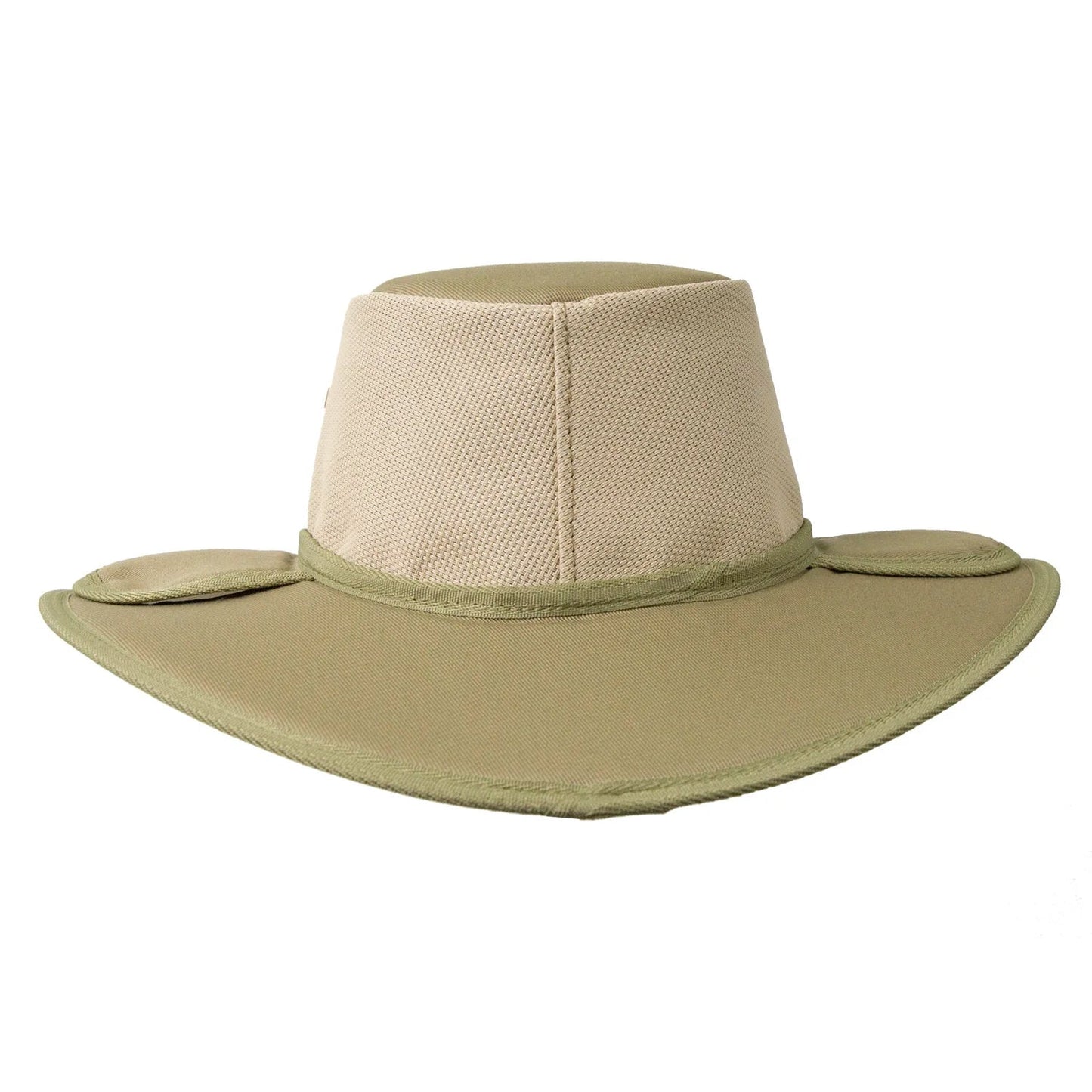 Earmuff Hat Breeze/Mesh Khaki 9cm Brim Newcastle Hats - SunSafe Australia