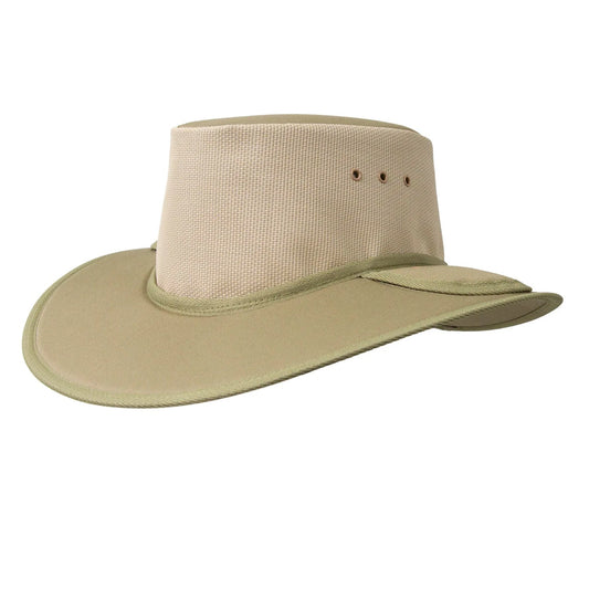 Earmuff Hat Breeze/Mesh Khaki 9cm Brim Newcastle Hats - SunSafe Australia