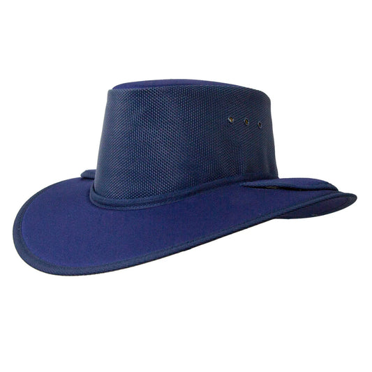 Earmuff Hat Breeze/Mesh Navy Blue 9cm Brim Newcastle Hats - SunSafe Australia