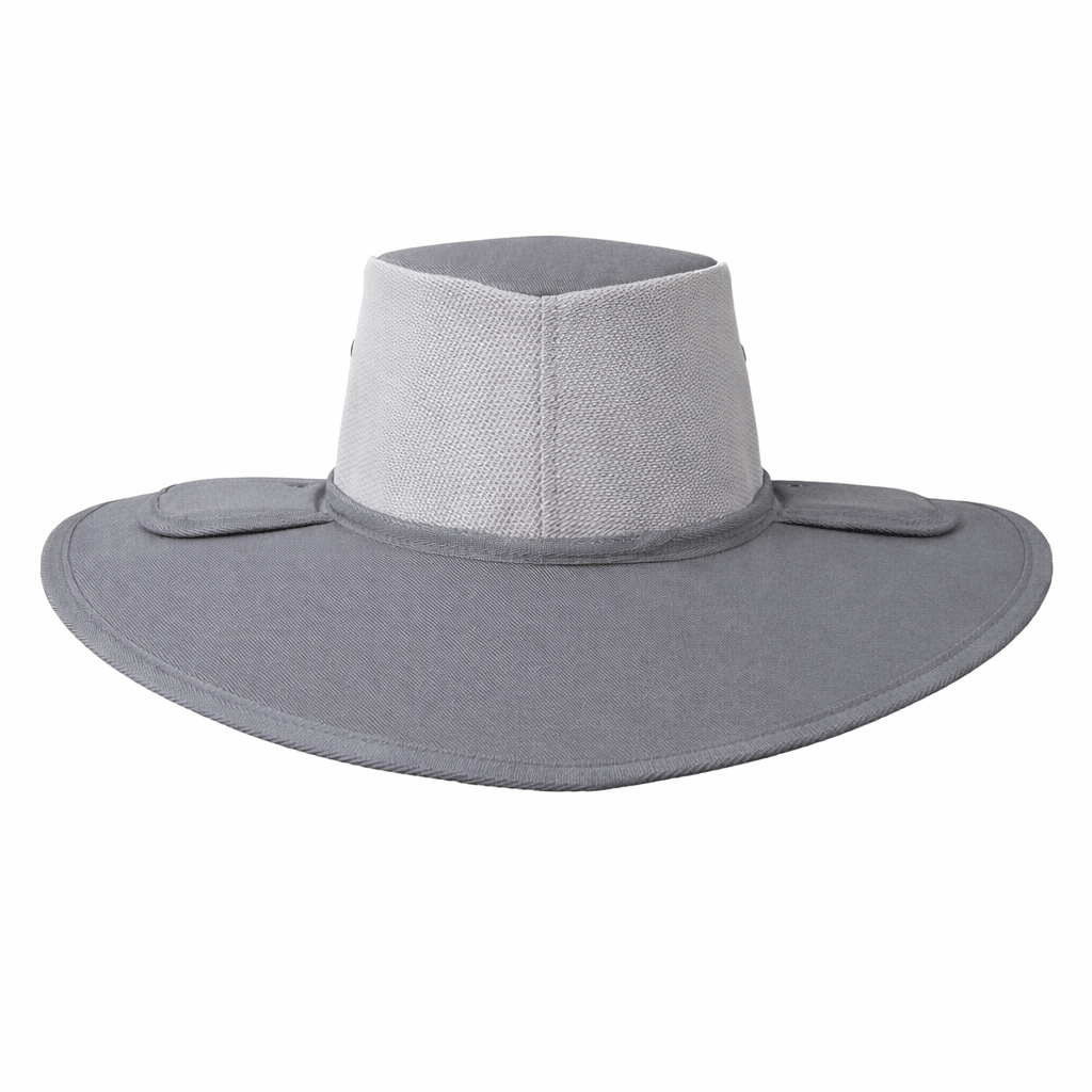 Earmuff Hat Breeze/Mesh Silver Grey 11cm Brim Newcastle Hats - SunSafe Australia