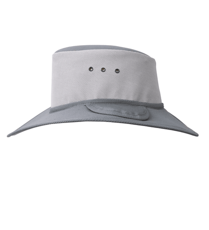 Earmuff Hat Breeze/Mesh Silver Grey 11cm Brim Newcastle Hats - SunSafe Australia