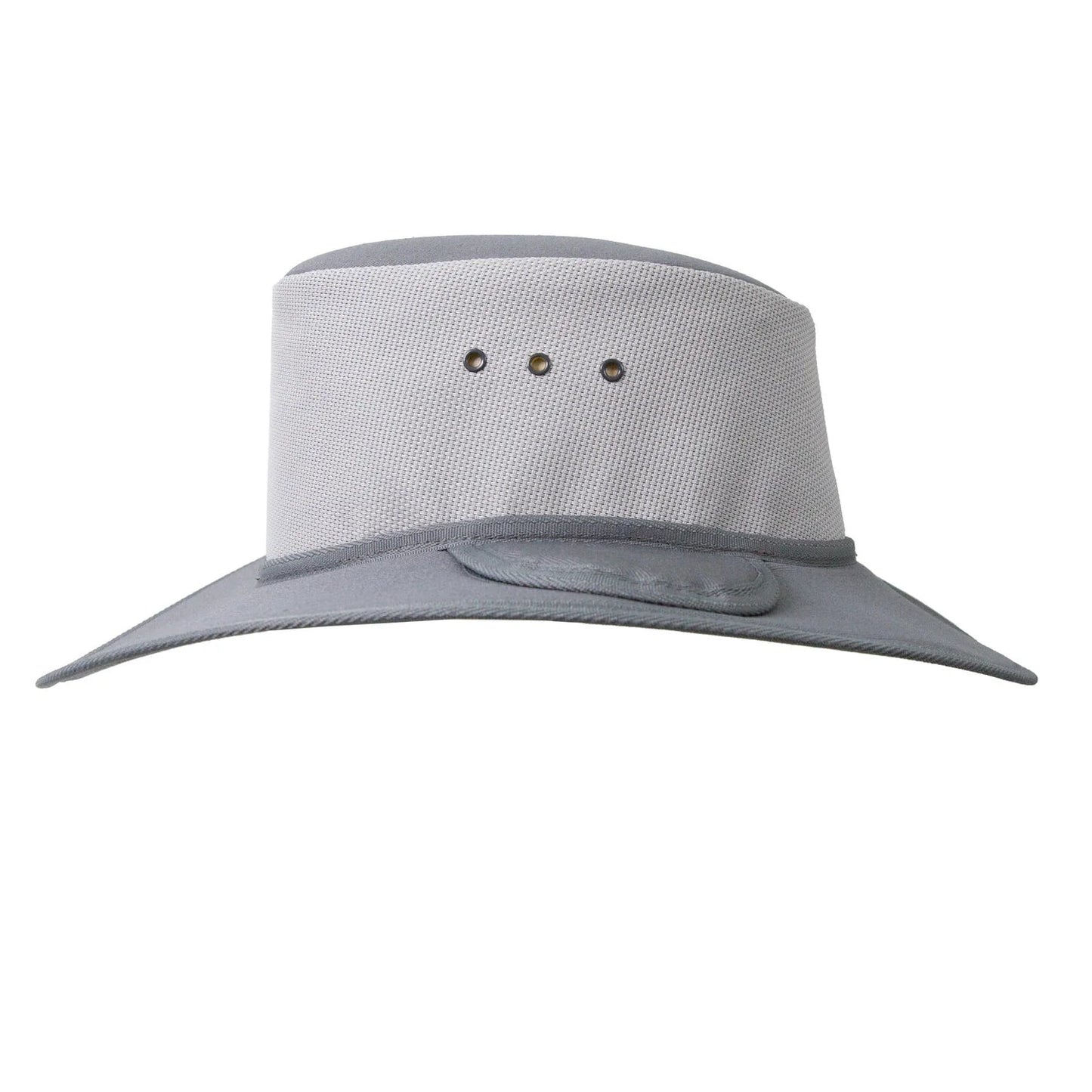 Earmuff Hat Breeze/Mesh Silver Grey 9cm Brim Newcastle Hats - SunSafe Australia