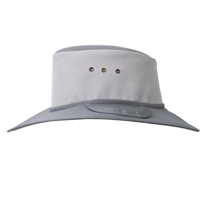 Earmuff Hat Breeze/Mesh Silver Grey 9cm Brim Newcastle Hats - SunSafe Australia