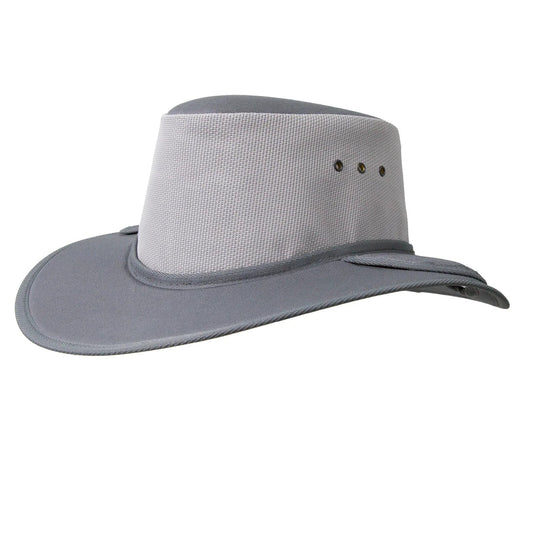 Earmuff Hat Breeze/Mesh Silver Grey 9cm Brim Newcastle Hats - SunSafe Australia
