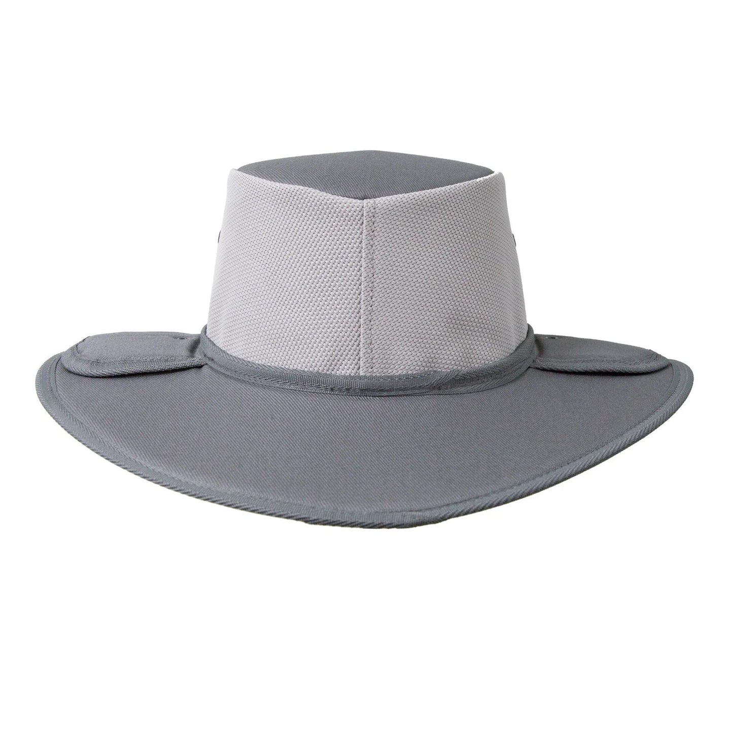 Earmuff Hat Breeze/Mesh Silver Grey 9cm Brim Newcastle Hats - SunSafe Australia