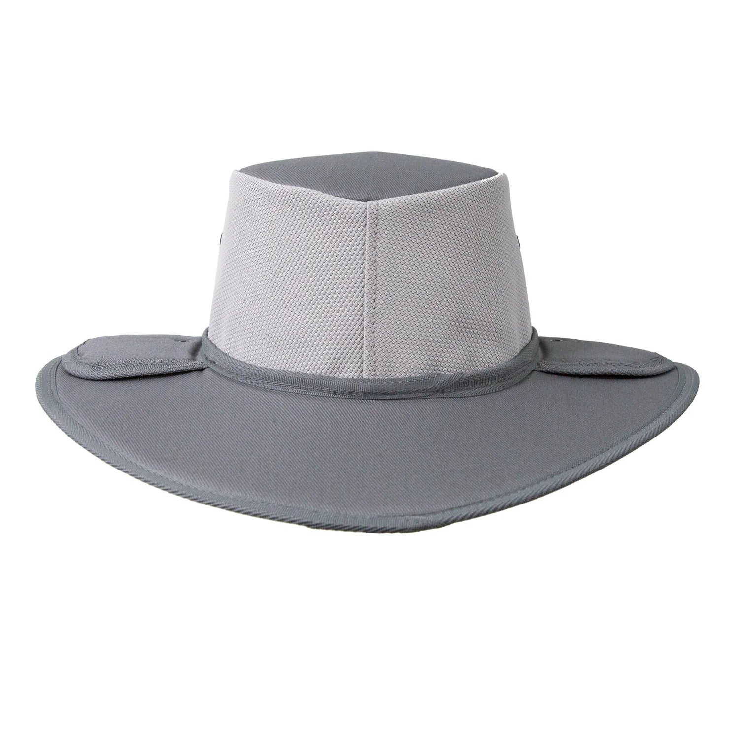 Earmuff Hat Breeze/Mesh Silver Grey 9cm Brim Newcastle Hats - SunSafe Australia