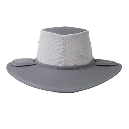 Earmuff Hat Breeze/Mesh Silver Grey 9cm Brim Newcastle Hats - SunSafe Australia