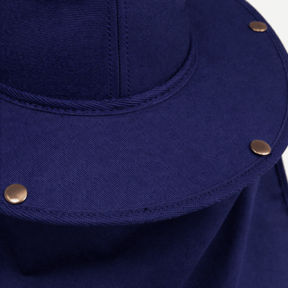 Earmuff Hat Micro Mesh Navy Blue 9cm Brim UPF 50+ Newcastle Hats - SunSafe Australia