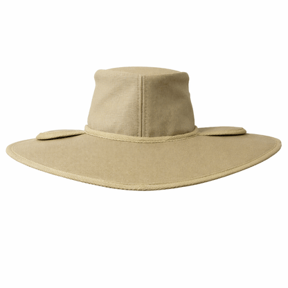 Newcastle Hats Earmuff Hat Standard Khaki 11cm Brim UPF 50+