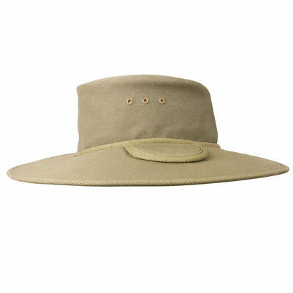 Newcastle Hats Earmuff Hat Standard Khaki 11cm Brim UPF 50+