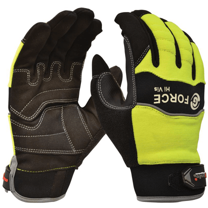 G - Force High Visibility Full Finger Mechanics Glove GMY277 - SunSafe Australia