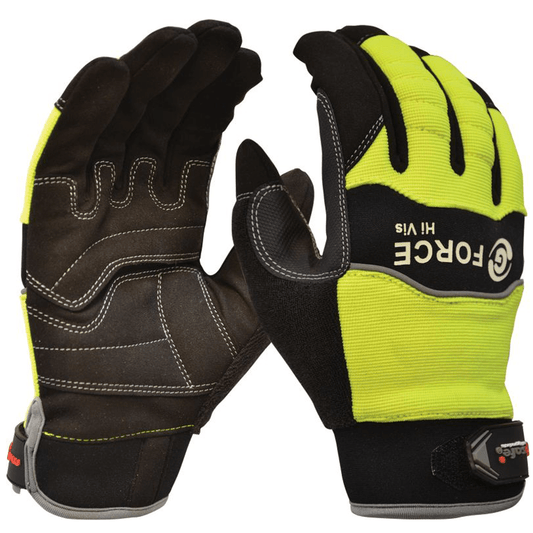 G - Force High Visibility Full Finger Mechanics Glove GMY277 - SunSafe Australia