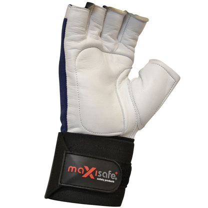 G - Force Impax Anti - Vibration Mechanics Fingerless Glove with Leather Palm GMG294 - SunSafe Australia