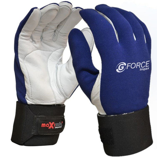 G - Force Impax Anti - vibration Mechanics Glove with Leather Palm GMG293 - SunSafe Australia
