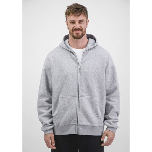 Goodmates Mens Everyday Zip Hoodie in Black and Grey Marle