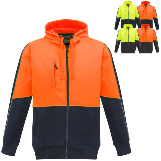 High Visibility Full Zip Hoodie UPF 50+ - SunSafe Australia