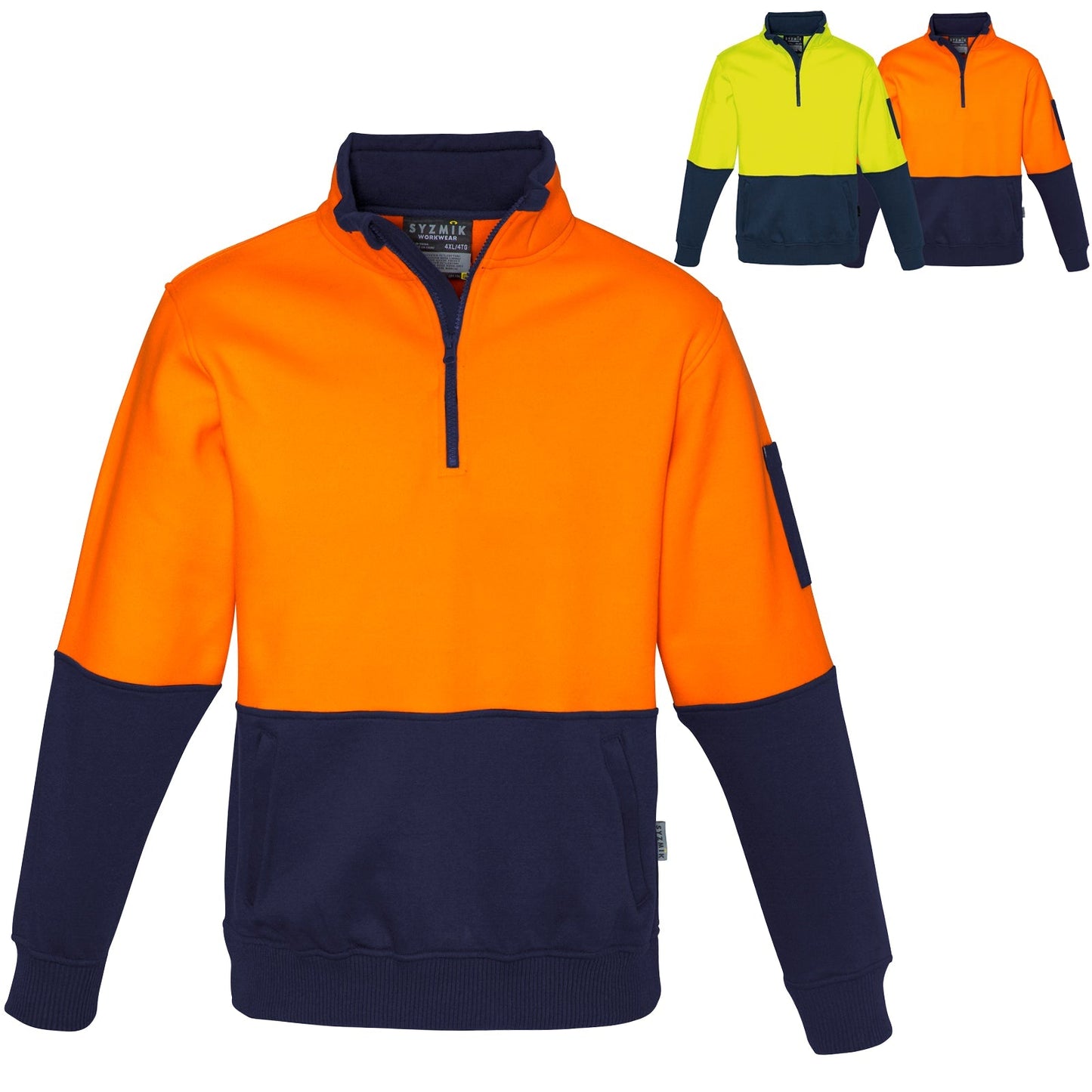 High Visibility Half Zip Pullover Jumper UPF 50+ - SunSafe Australia