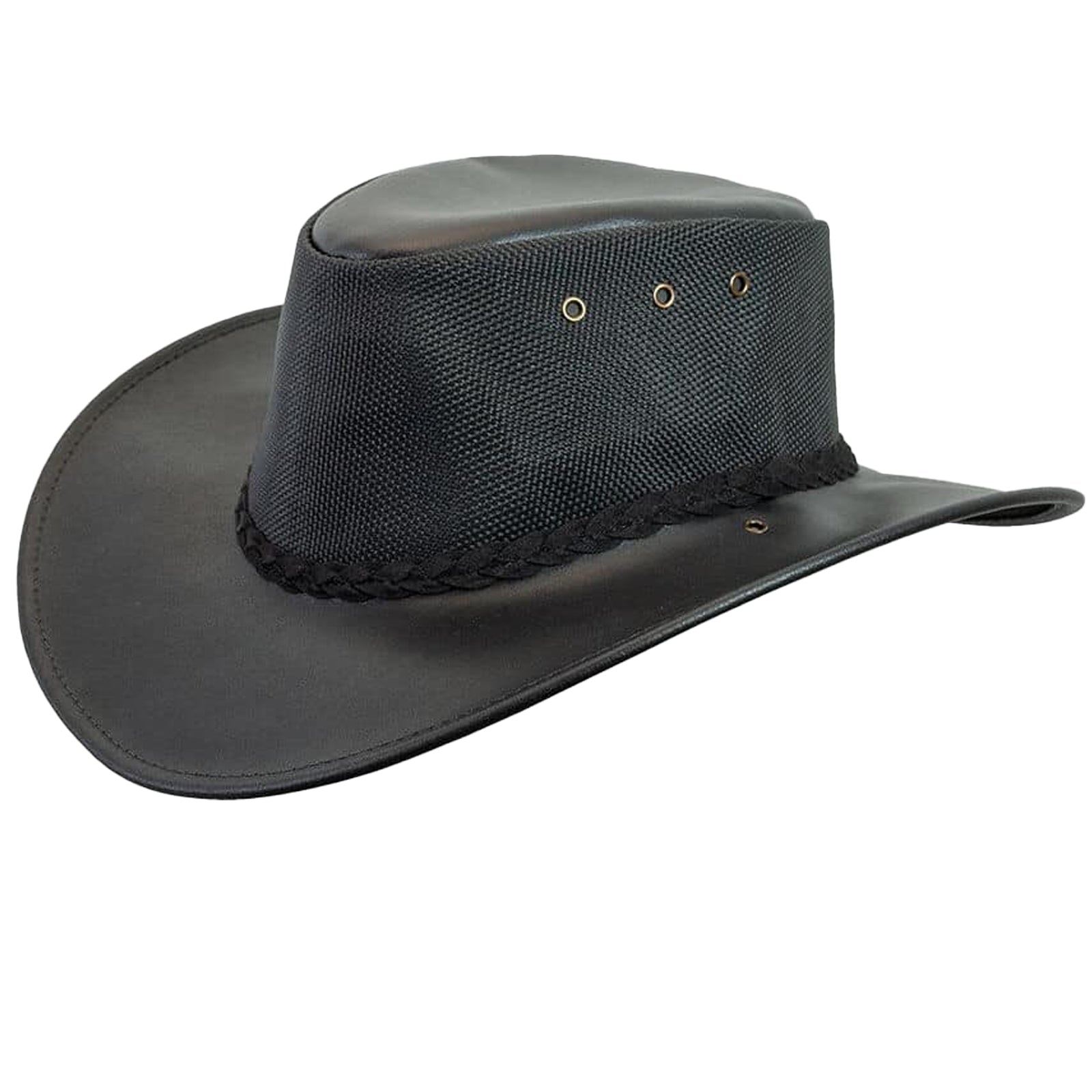 Newcastle Hats Leather Murray Hat Breeze Mesh in Aniseed
