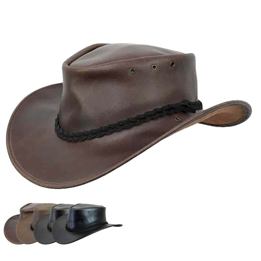 Leather Murray Hat Standard Newcastle Hats - SunSafe Australia