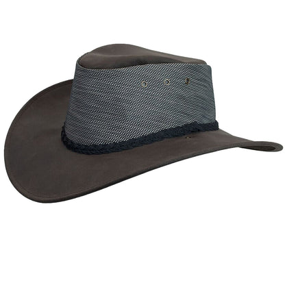 Newcastle Hats Leather Paterson Hat Breeze Mesh in Aniseed
