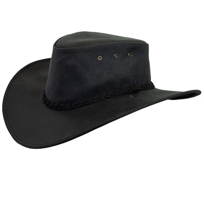 Newcastle Hats Leather Paterson Hat Breeze Mesh in Aniseed