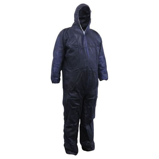 Shop a carton of 50 Maxisafe blue polypropylene disposable coveralls. Lightweight, breathable and ideal for cleaning, food handling, painting and light-duty work.