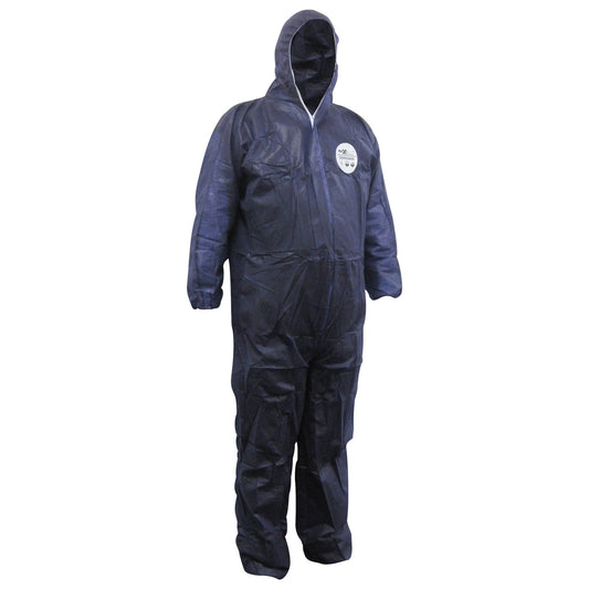 Shop 50 Maxisafe Chemguard blue SMS Type 5/6 disposable coveralls for protection against hazardous dust, particles, limited splashes and fine spray.