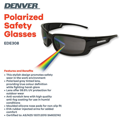 Maxisafe Denver Polarised Medium Impact Safety Glasses - SunSafe Australia