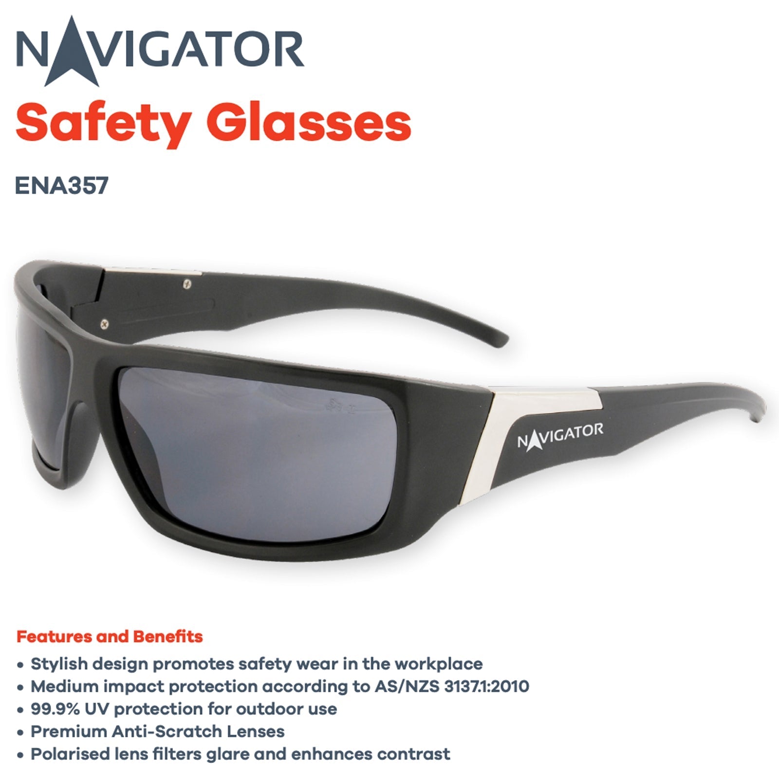 Maxisafe Navigator Polarised Medium Impact Sunglasses - SunSafe Australia