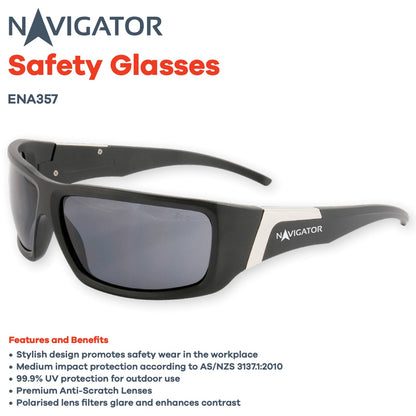 Maxisafe Navigator Polarised Medium Impact Sunglasses - SunSafe Australia