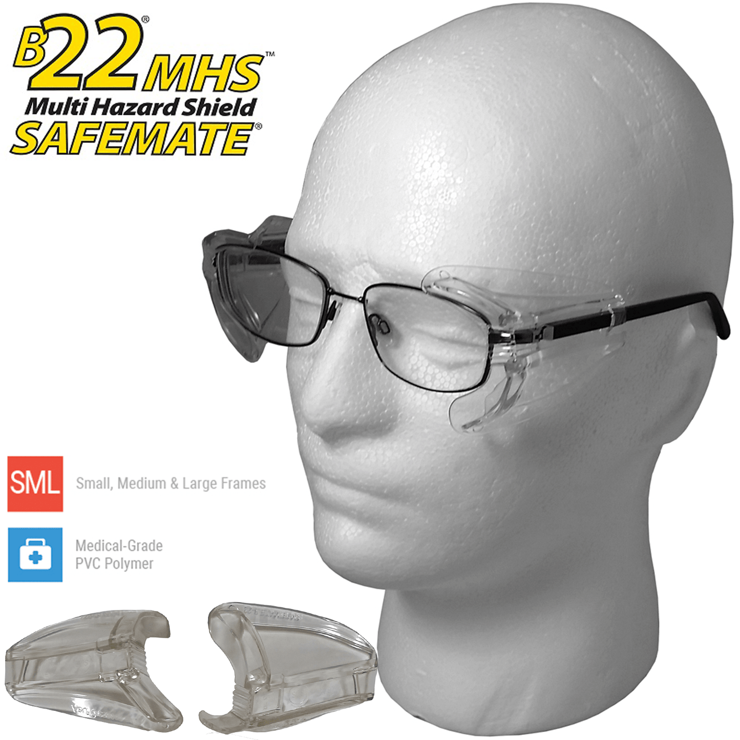 Medical Grade Multi Fit Side Shields for Glasses Australia - SunSafe Australia