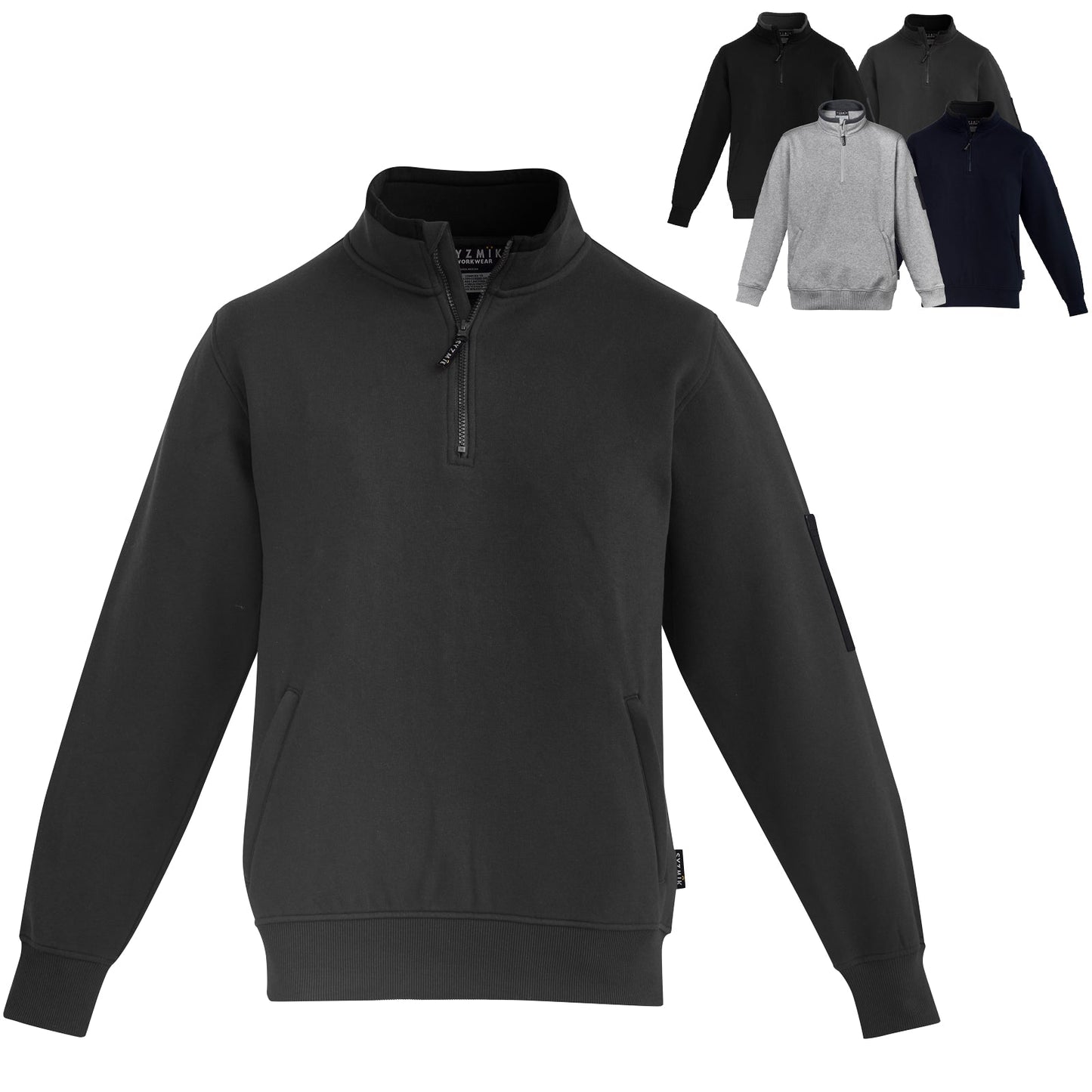 Mens 1/4 Zip Brushed Fleece Jumper UPF 50+ - SunSafe Australia