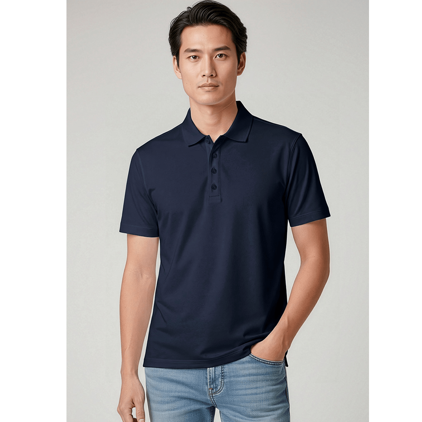 Biz Collection Men's Action Polo Short Sleeve UPF 50+ in Black