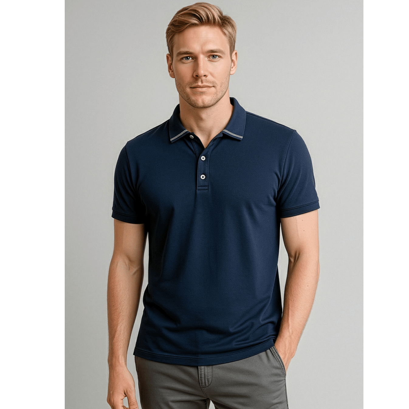 Men's Aston Polo UPF 50+ P106MS in Black/silver Grey