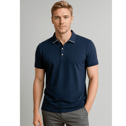 Men's Aston Polo UPF 50+ P106MS in Black/silver Grey