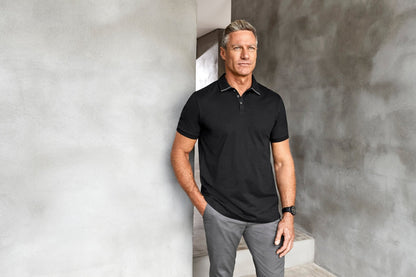 Men's Aston Polo UPF 50+ P106MS in Black/silver Grey
