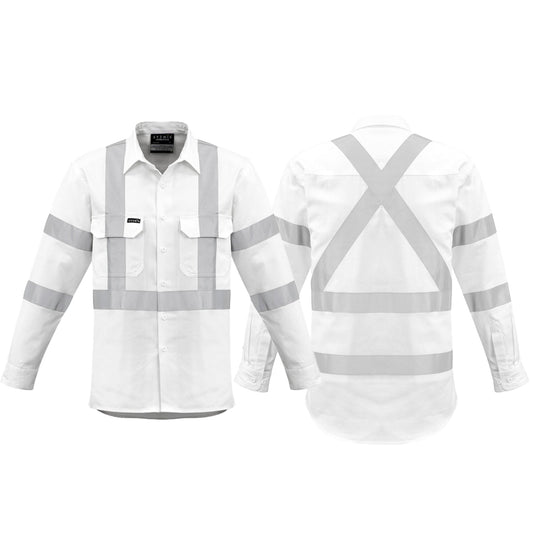 Syzmik Men's Bio Motion "x" Back Long Sleeve Shirt ZW621 back view