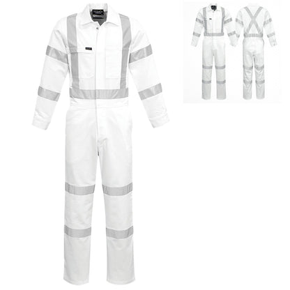 Men's Bio Motion "X" Back Overall White ZC620 - SunSafe Australia
