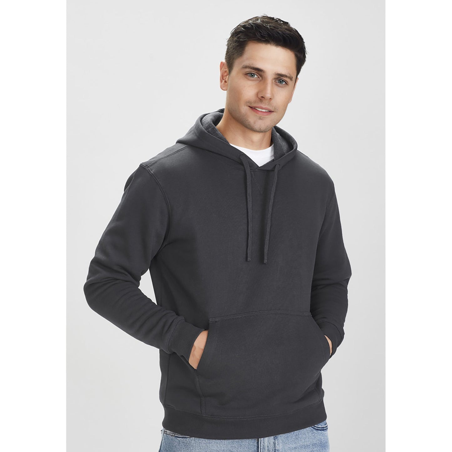 Men’s Crew Hoodie – Full Zip Fleece Blend with Kangaroo Pocket - SunSafe Australia