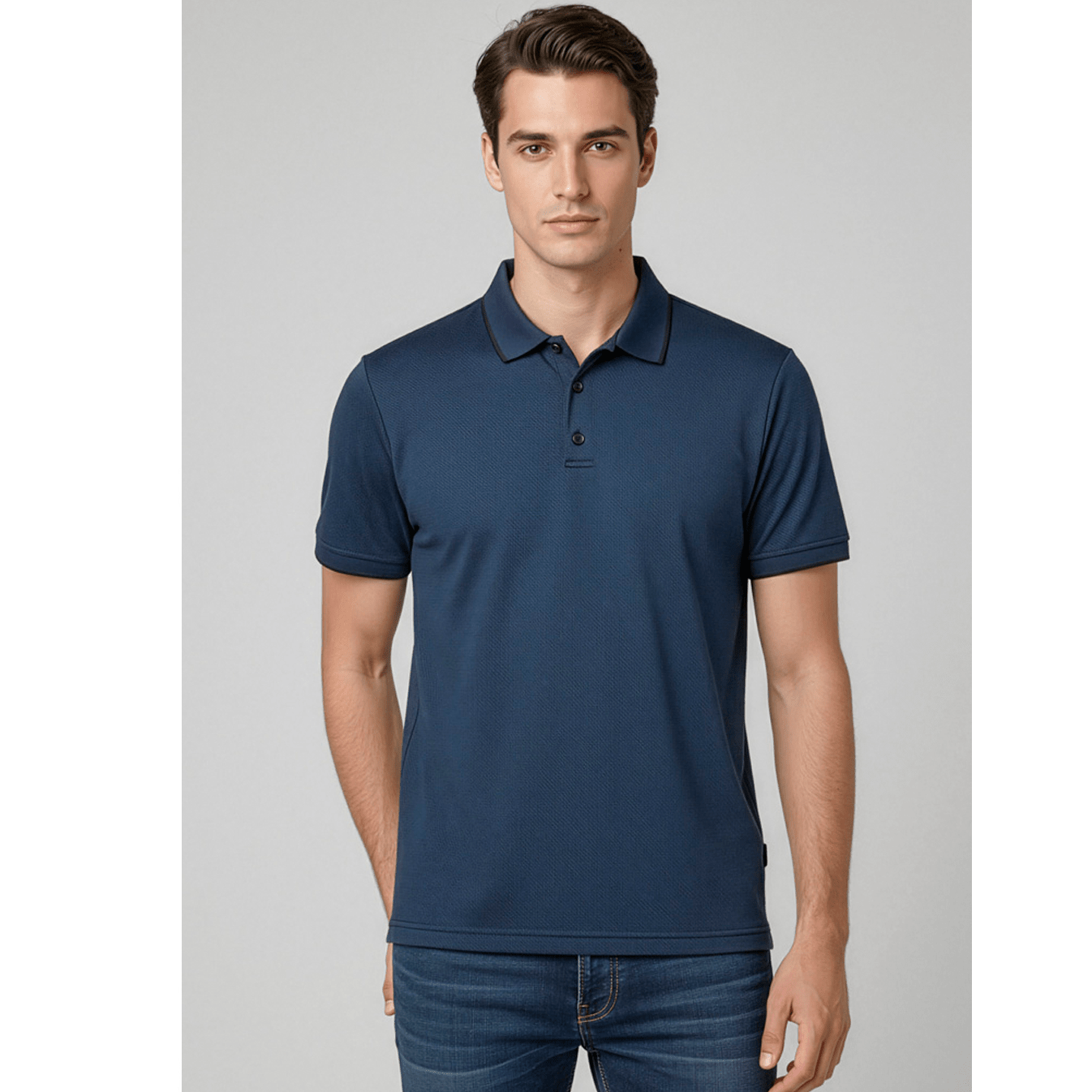 Men's Echo Polo Lightweight Recycled Polo in Carbon Blue
