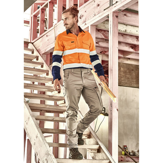 Men’s Essential Stretch Cargo Pant Slim Fit 98% Cotton 280gsm - SunSafe Australia