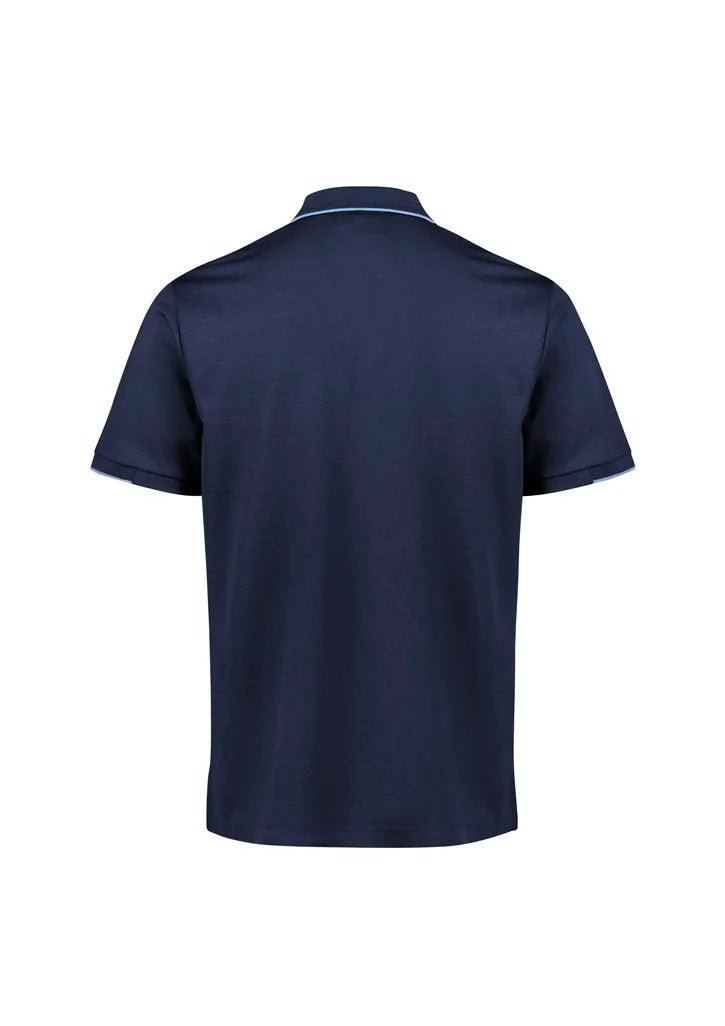 Biz Collection Men's Focus Short Sleeve Polo UPF 50+ in Black/white